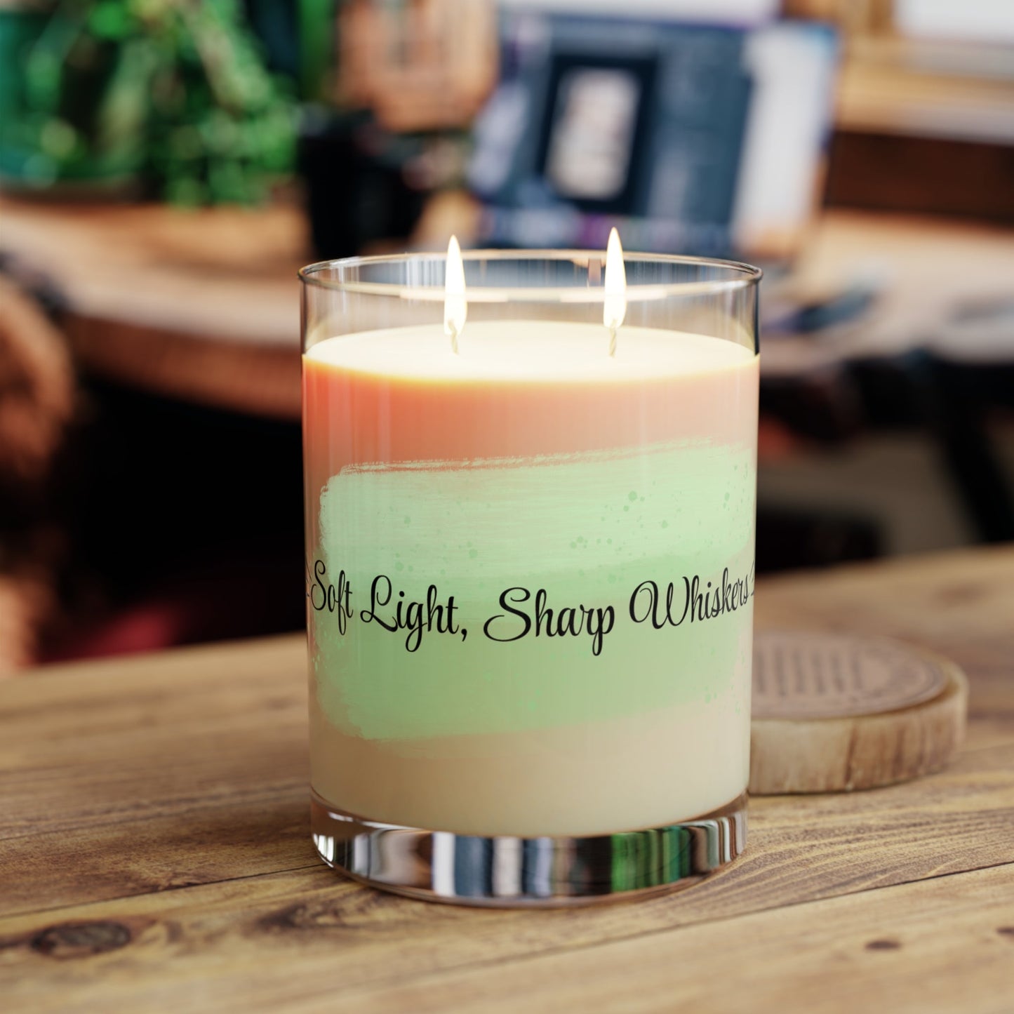 Soft Light, Sharp Whiskers – Cat Lover Scented Glass Candle