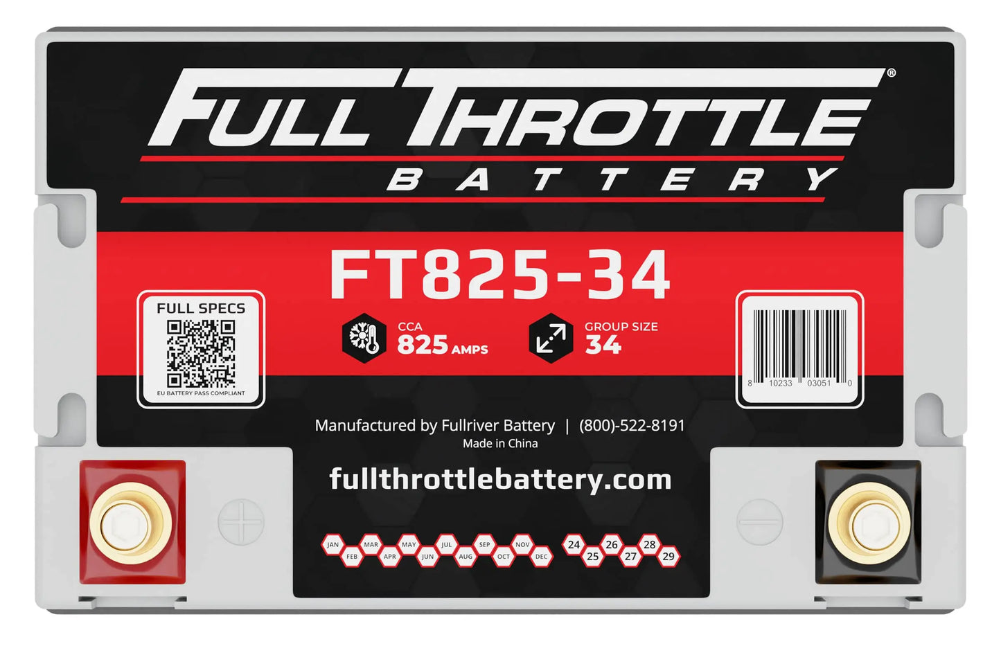 Full Throttle FT825-34 AGM Battery