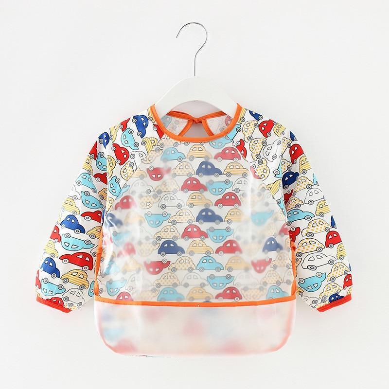 Modern Luxury NEW Baby Cute Cartoon Waterproof Long Sleeve Apron Baby Feeding Bib for Children Baby and Kids