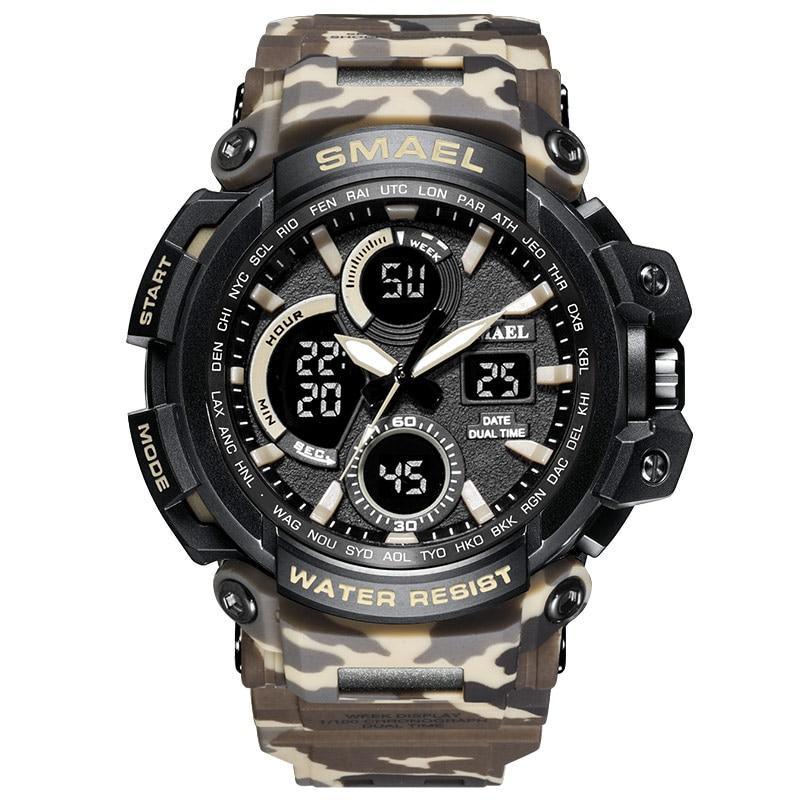 Orange Modern Sport Waterproof 50M Men Watches With LED Digital Display In Military Armi Relogio Masculino Style