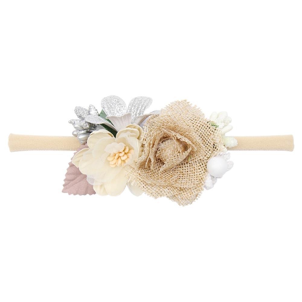 Handmade Luxury Pearl Baby Headbands Bundle Nylon Elastic Newborn Hair Accessories for Girls Kids