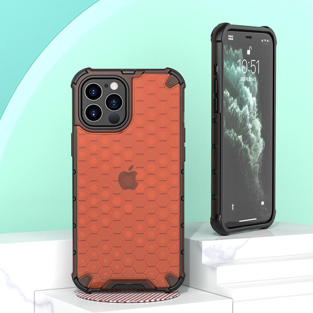 Ultra-Protective Phone Case Shockproof Case for iPhone 12 Mini 12 Pro 11 Pro Max 6s Plus Honeycomb Phone Cover for iPhone SE 7 8 XR XS Max Shock Absorption Protection Shockproof Soft Material Protective Case Suitable for iPhone