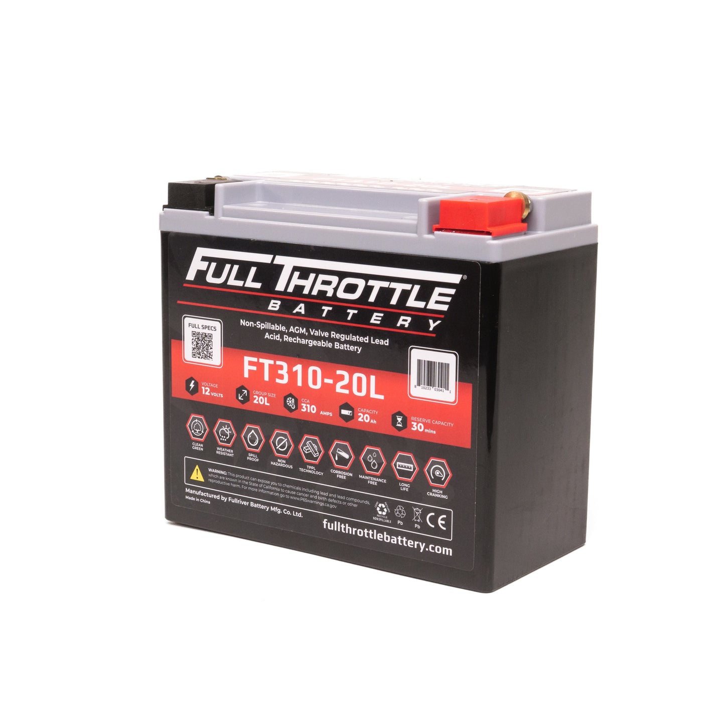 Full Throttle FT310-20L AGM Battery