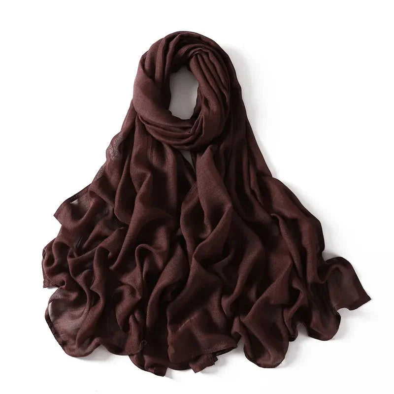 Women’s Large Cotton Rayon Hijab Scarf – 180x95cm Plain Wrap & Shawl