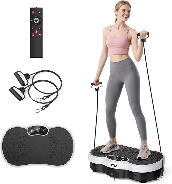 Calorie Tracking Vibration Plate Power Machine 120 Adjustable Speed Levels Whole Body Fitness Massager Home Gym Muscle Toning