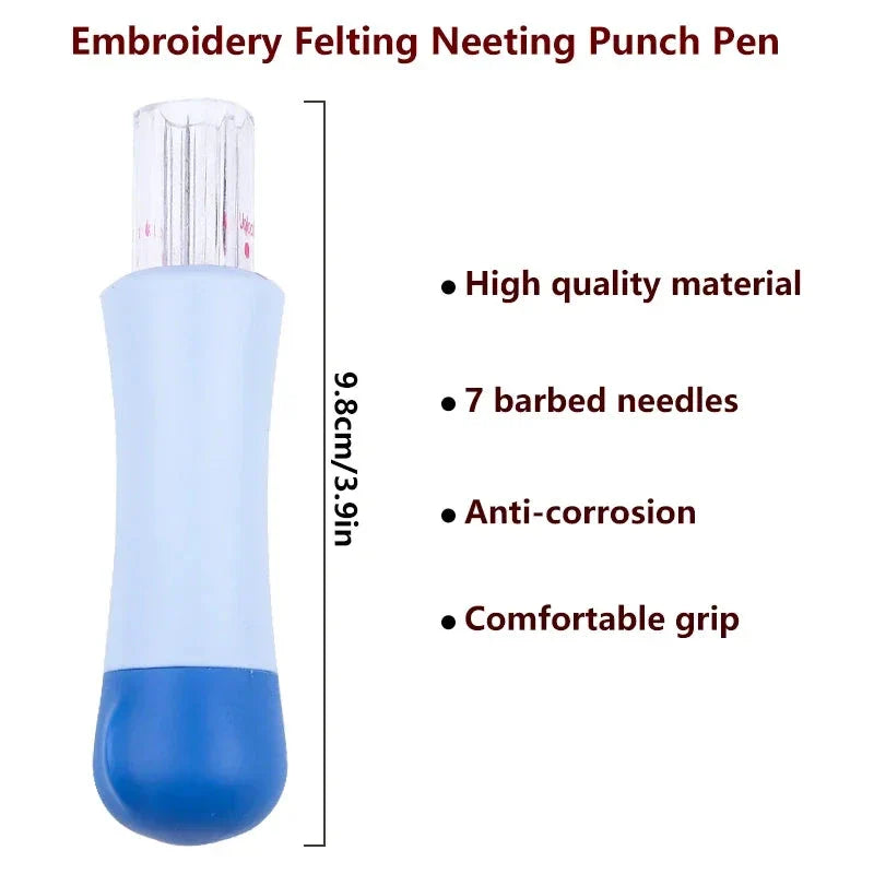 Felting Needle Tool with 7 Needles - DIY Starter Kit for Wool Crafts