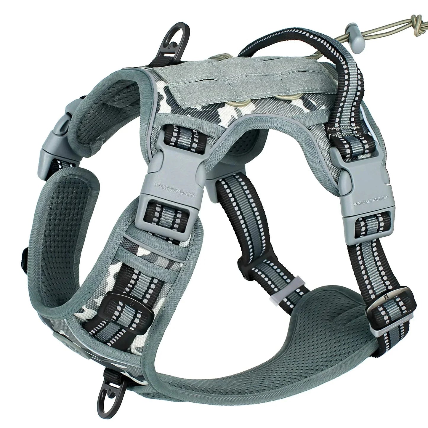 Tactical No-Pull Dog Harness – Adjustable MOLLE Military Vest for Medium & Large Dogs