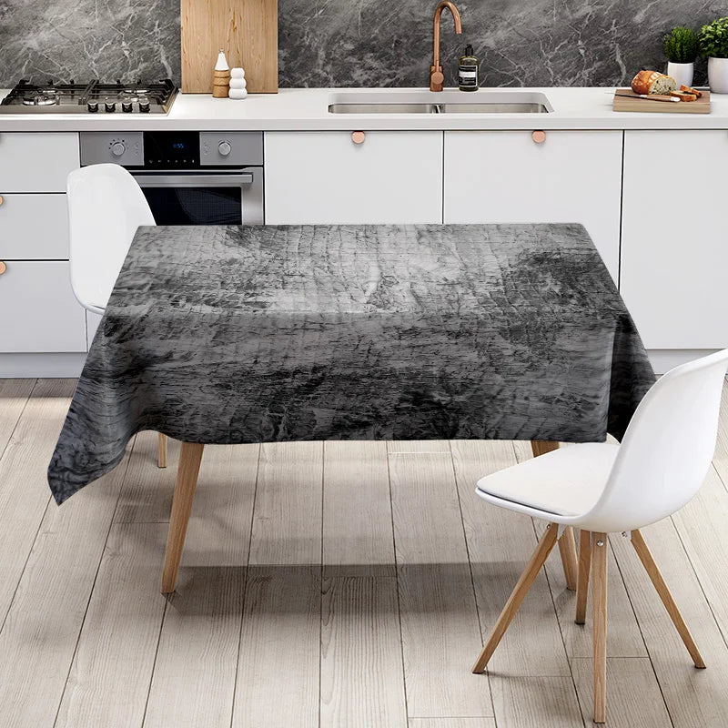 Modern Black Marble Print Tablecloth Home Decor Simple Dining Room Decoration Supplies New Arrival! (Size140*230cm)