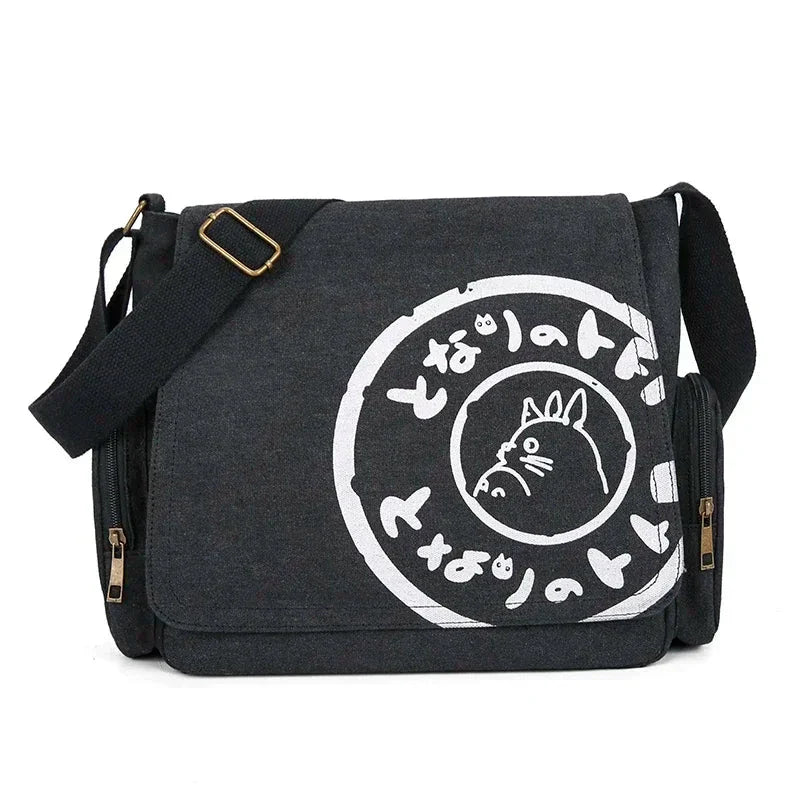 Vintage Cartoon Canvas Messenger Bag – Large Capacity Tote Handbag