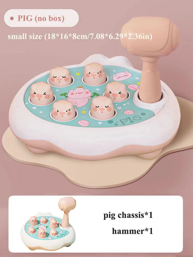 Duck/Frog/Pig Baby Toy Montessori Learning Game Educational Puzzle Gift for 12 24 Months Toddler Boy/Girl with Hammer