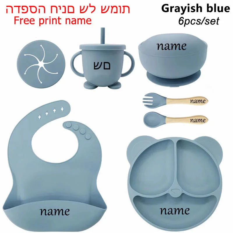 Silicone Baby Feeding Plate Set with Suction Bowl