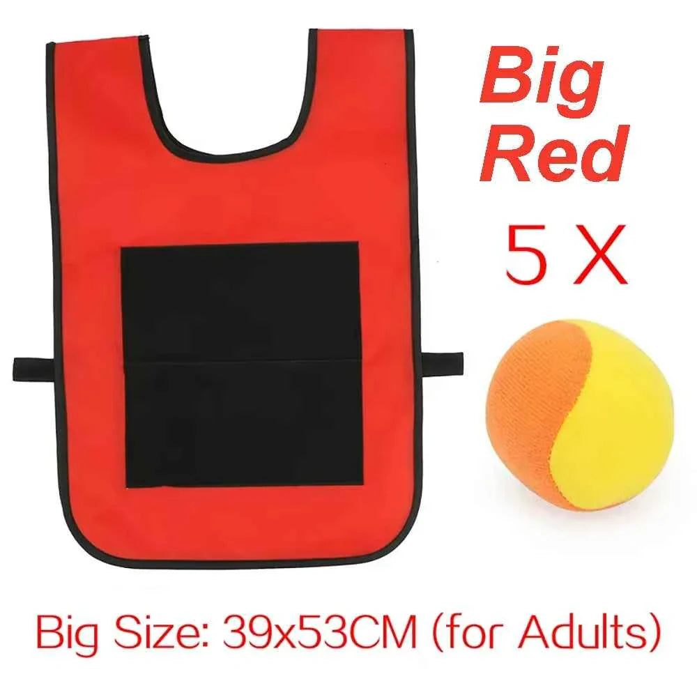 Sticky Dodge Ball Game Vest Outdoor Sports Toy Jersey Fabric Props Throw Catch Soft Fleece Balls Safe for Kids Teens Adults