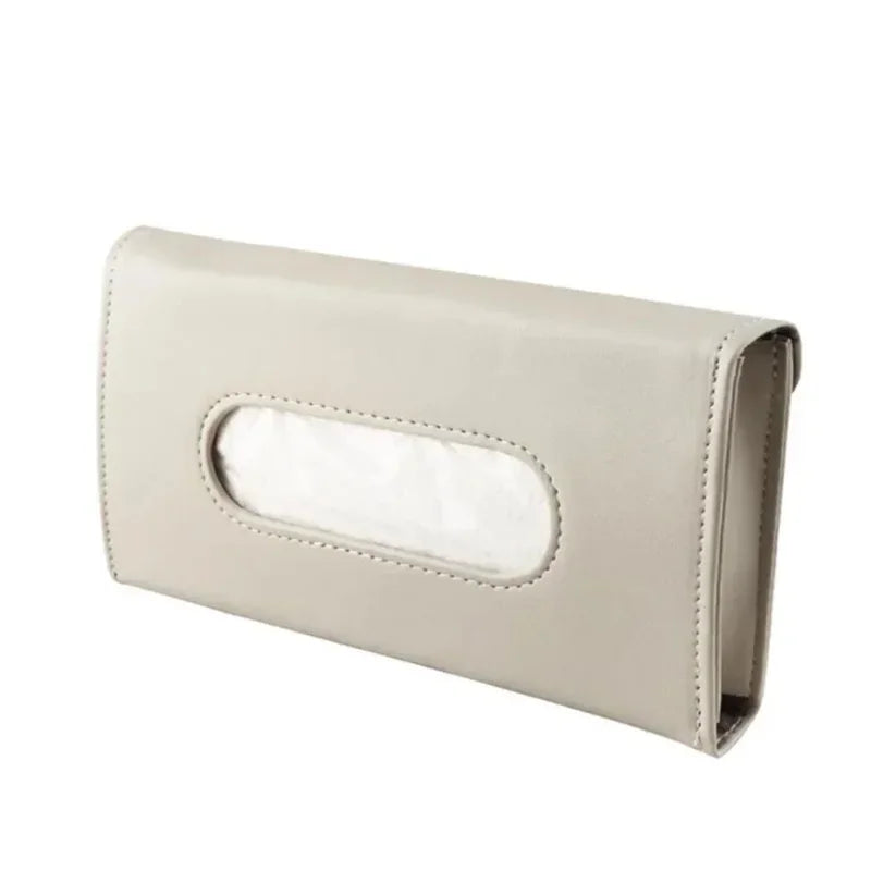 New PU Leather Tissue Box Auto Car Truck Sun Visor Hanging Holder Car Tissue Boxes Auto Interior Storage Decoration Accessories