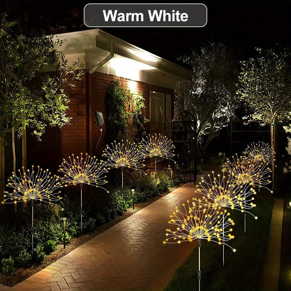 Solar Firework Garden Light – IP65 Waterproof LED Outdoor Lawn & Flower Lamp with 8 Modes