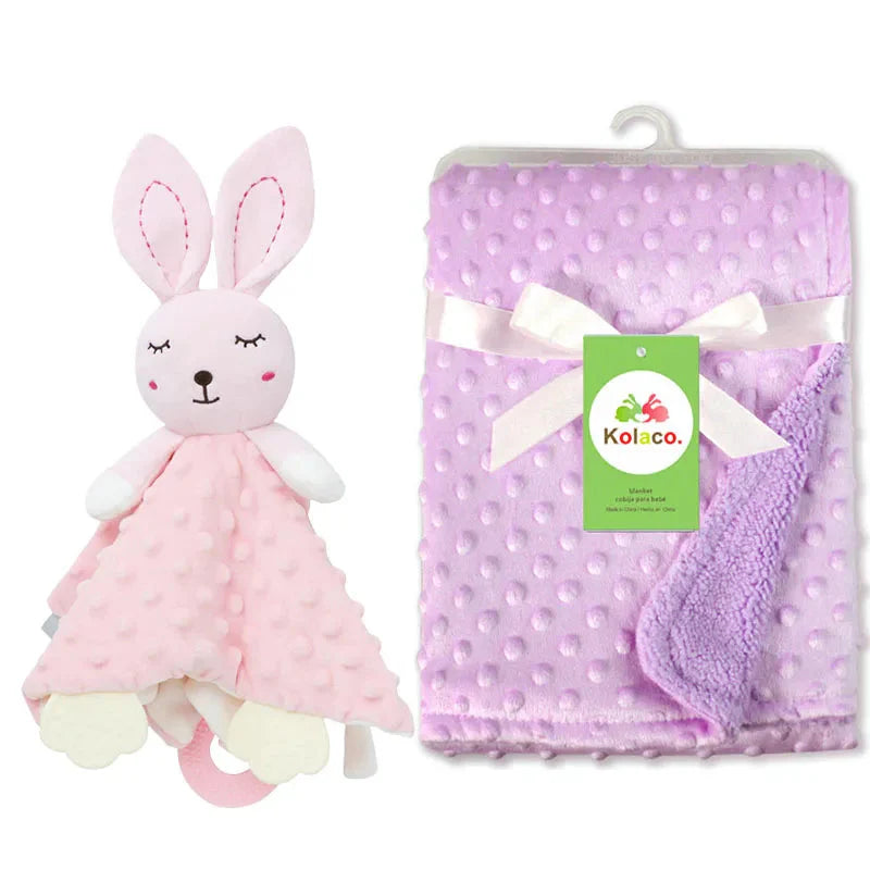 Personalized Newborn Baby Blanket with Name & Custom Stroller Gift Set
