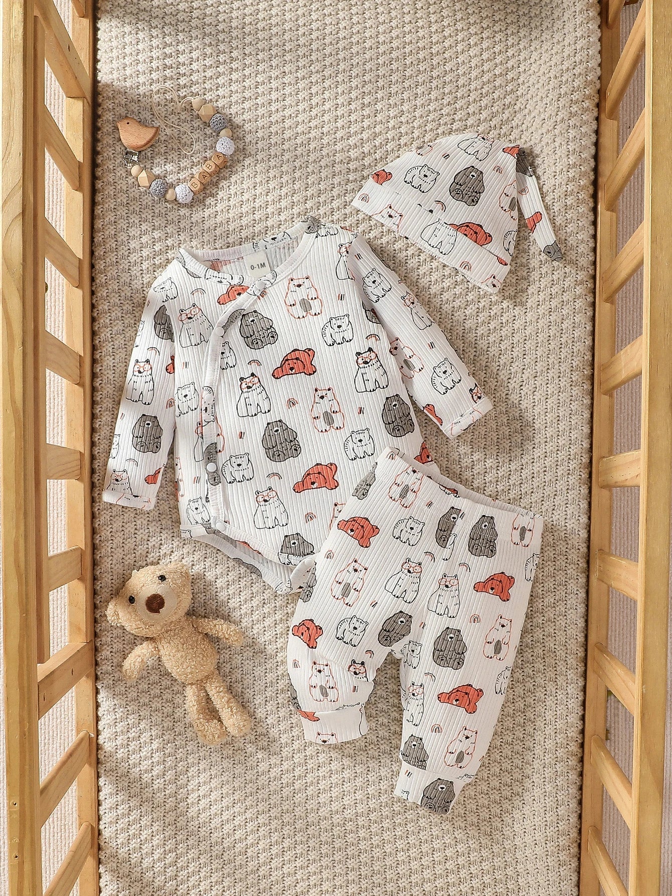 Baby Boys Newborn Soft Long Sleeve Open Stitch 2pcs Pantsuits Casual Daily For Autumn +Hat