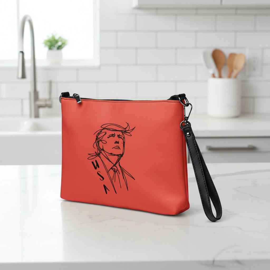USA Swoop Crossbody Bag – Minimalist Line Art Statement Bag