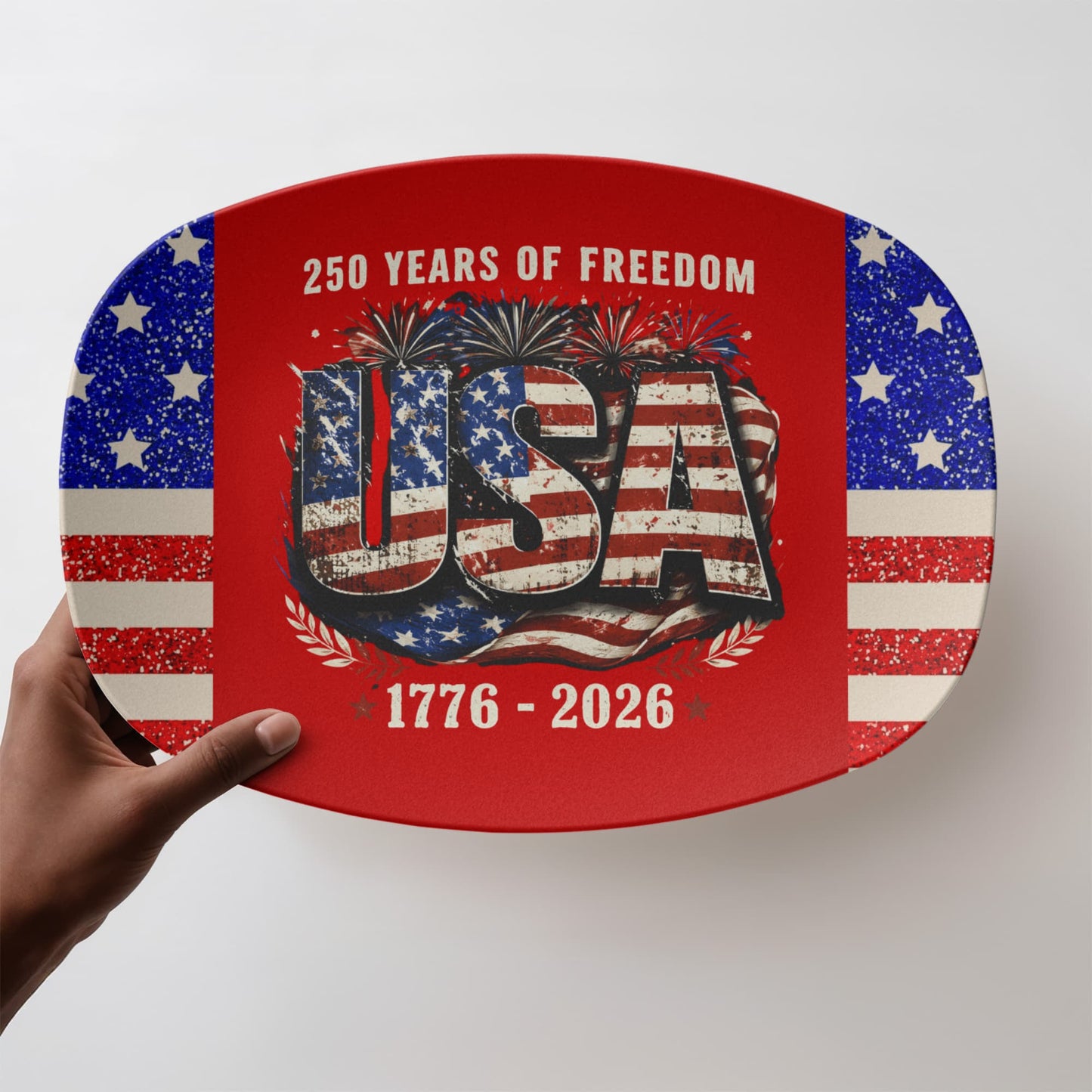 250 Years of Freedom United States 10" x 14" Oval Serving Platter