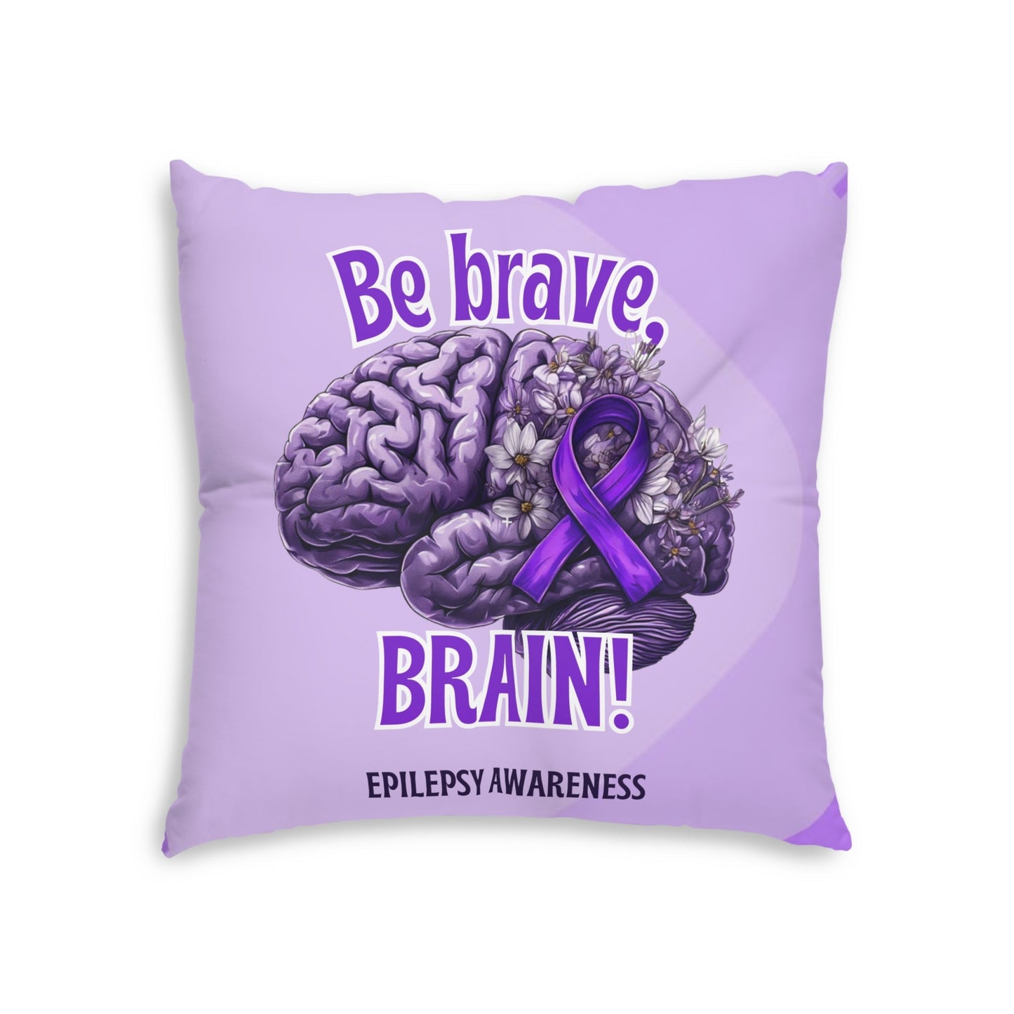 Be Brave Epilepsy Awareness Tufted Floor Pillow