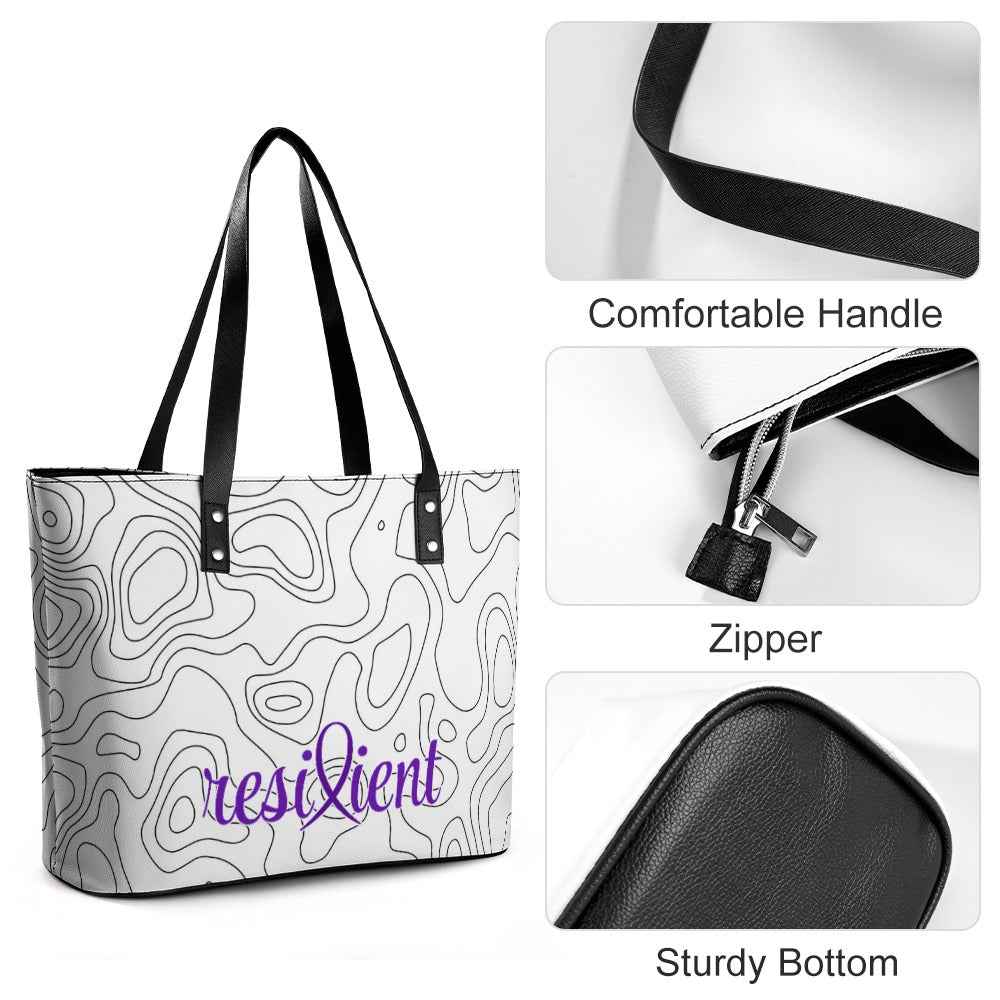 Resilient Minimalist Tote Bag – Epilepsy Awareness | Cross-Grain Leather Everyday Carry