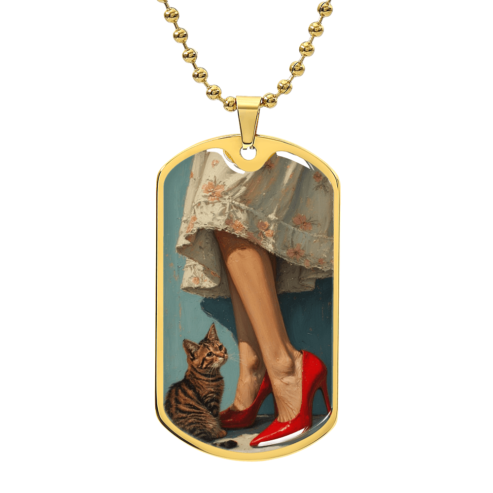 Cat Lady in Red Necklace