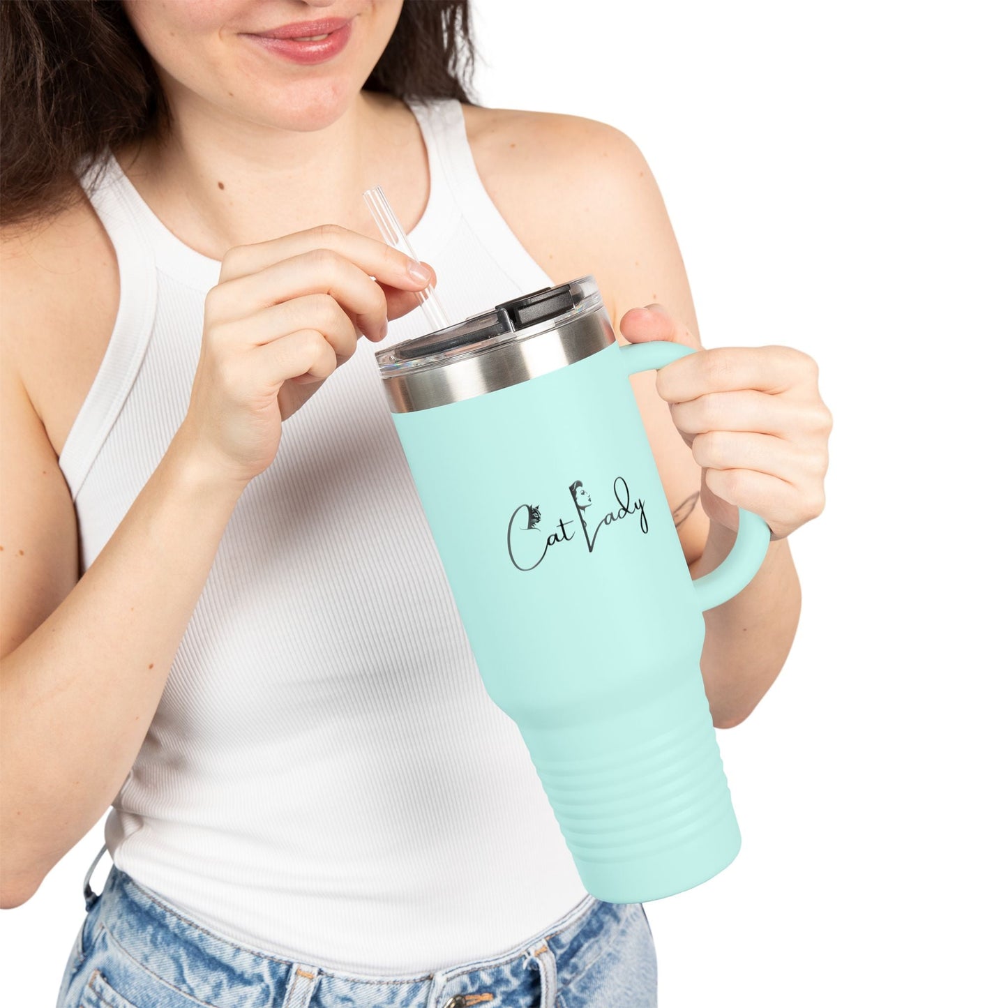 Cat Lady Insulated Travel Mug - 40oz Coffee Tumbler