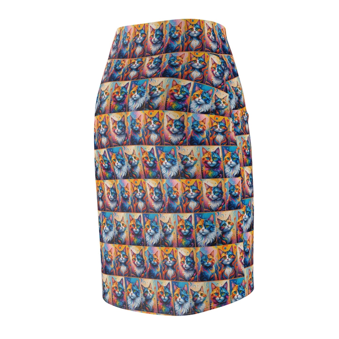 Colorful Painted Cats Women's Pencil Skirt