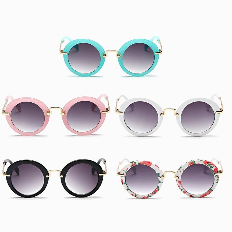 Cute Round Polarized Sunglasses for Kids Girls Boys UV400 Protection Fashionable & Children's Sunglasses New Cute Baby Round Frame & Colorful Sunshade Mirror For Kids