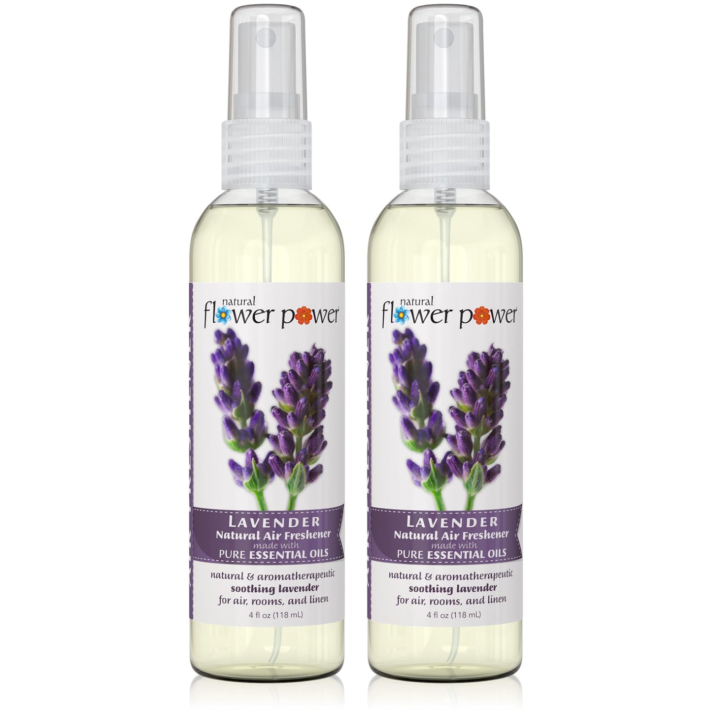 Natural Flower Power Air Freshener Spray | Citrus & Spice 4 Fl Oz | Pack of 2 | Scented w/Pure Essential Oils | Non-Aerosol Plant-Based Odor Eliminator | Room Linen or Car Spray| Cruelty-Free