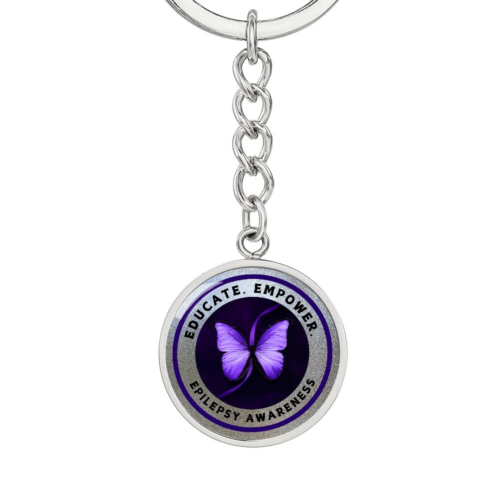 Educate. Empower. Epilepsy Awareness Keychain (Silver Edition)
