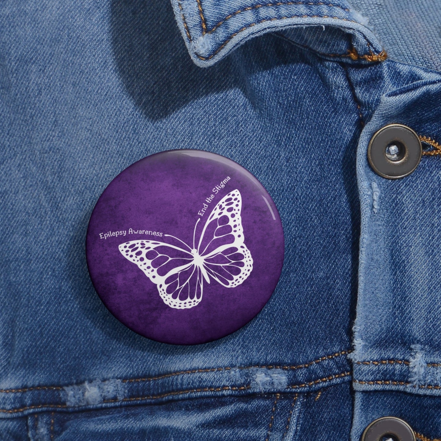 Epilepsy Awareness Butterfly Pinback Button