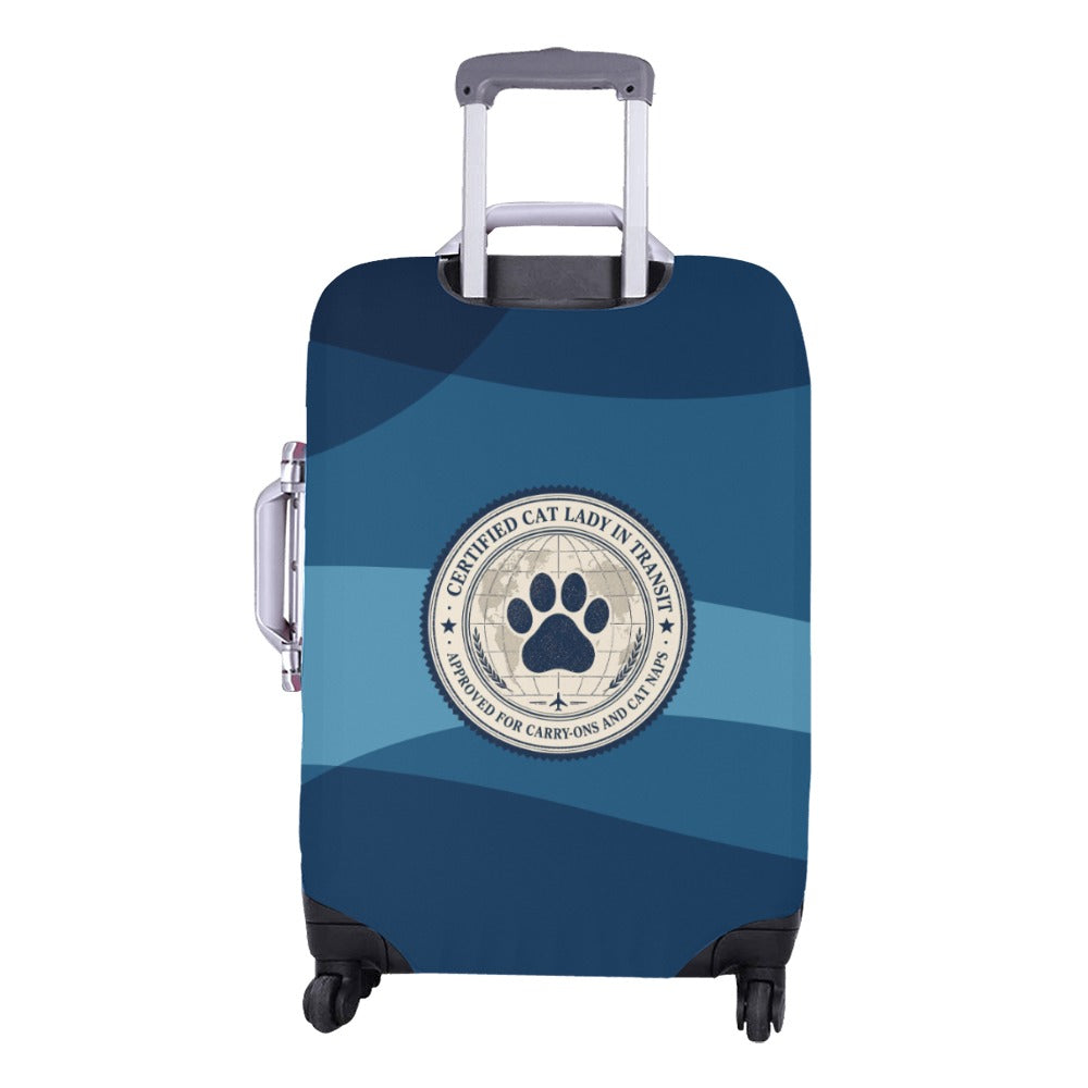 Certified Cat Lady in Transit – Carry-On Approved Luggage Cover (22"–25") (Medium)