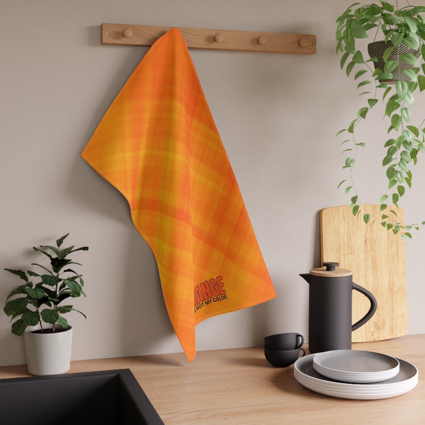 Orange Is Not My Color Tea Towel | Funny Kitchen Towel