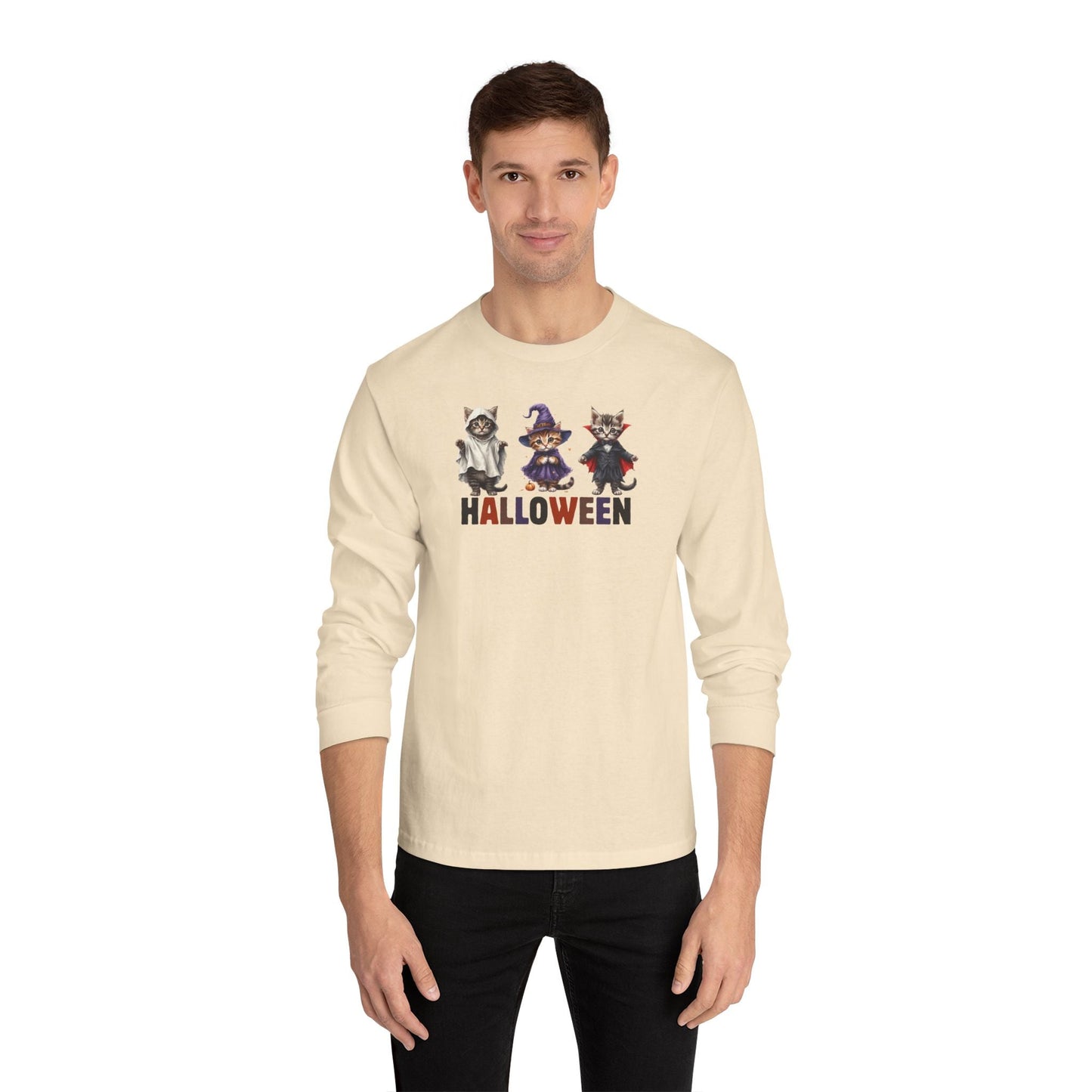 Halloween Kittens Long-Sleeve T-Shirt for a Fun and Spooky Celebration
