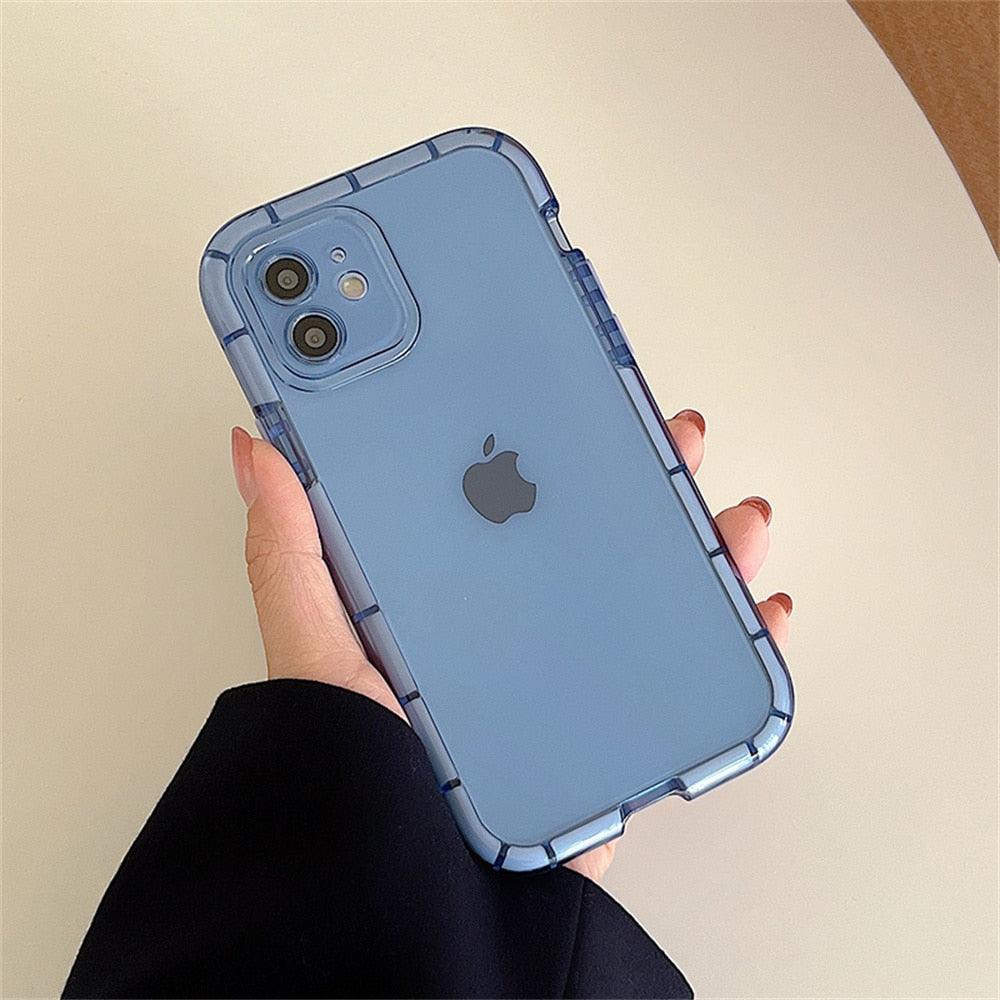 Luminous Shockproof Bumper Phone Case For iPhone 11 14 Pro Max 12 11 13 Pro Max X XR XS Max Transparent Back Cover Full Bumper Case Strong Classic Phone Case