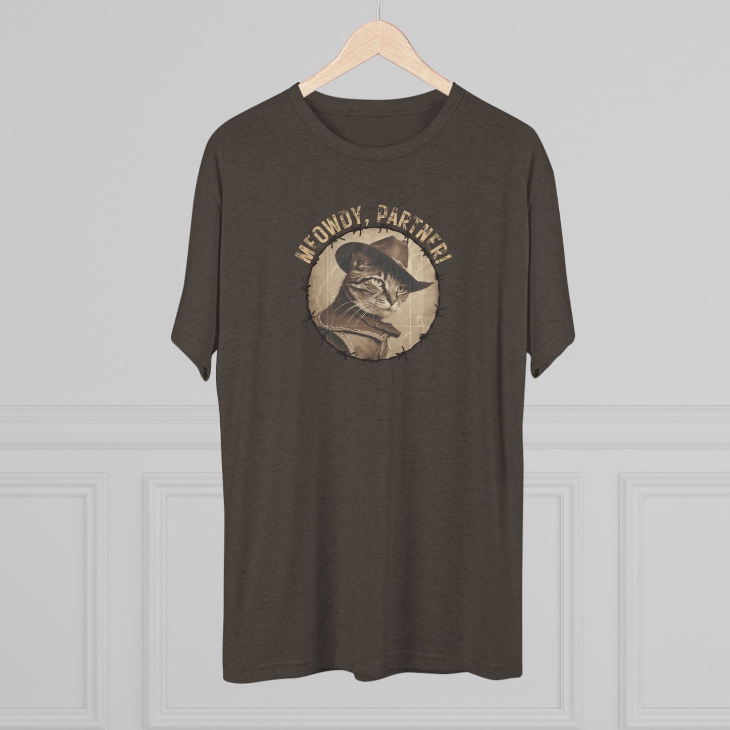 Meowdy Partner Tri-Blend Tee – Funny Cowboy Cat Western Shirt