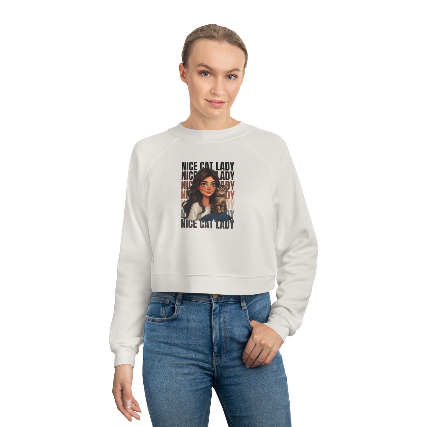 Nice Cat Lady Cropped Pullover