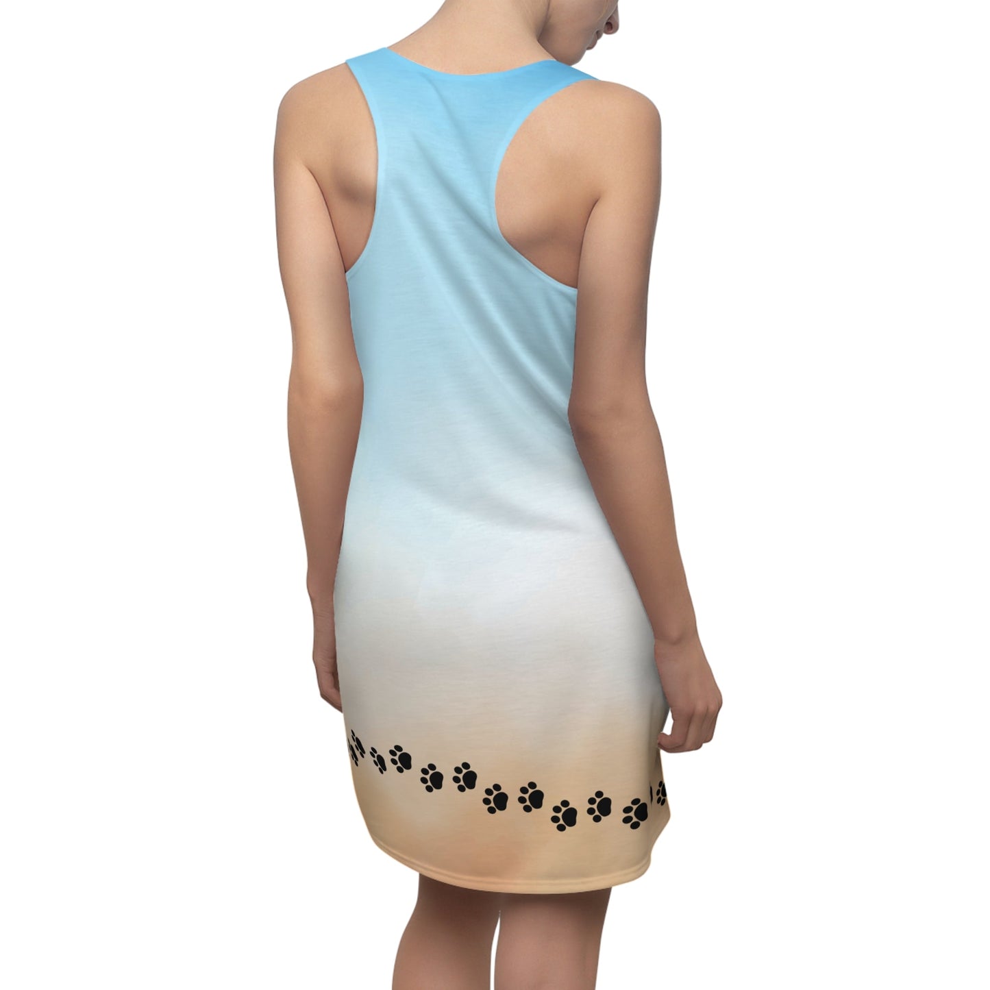 Paw Print Women's Racerback Dress - Beach Vibes for CatLovers