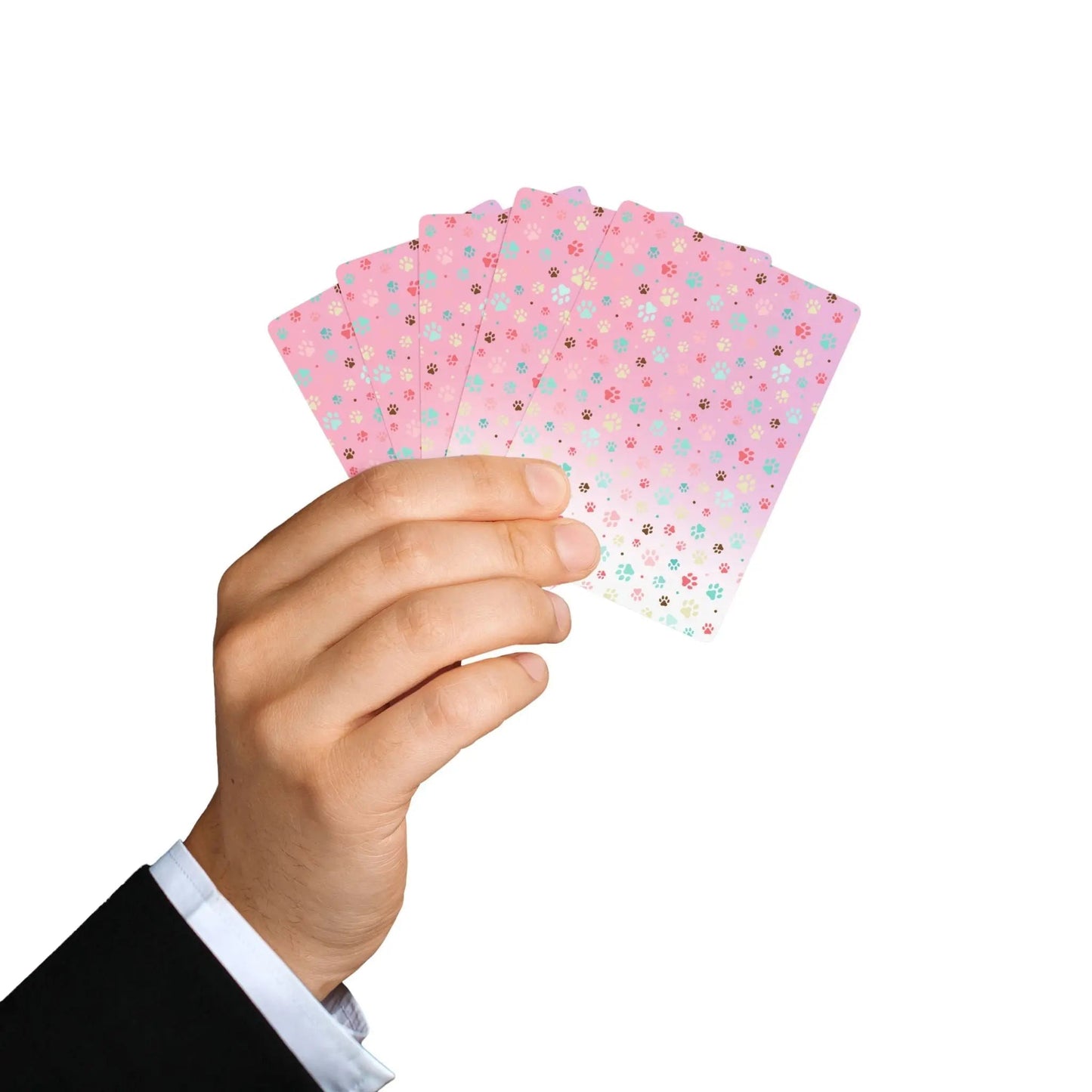 Poker Playing Cards with Pet Paw Print Design