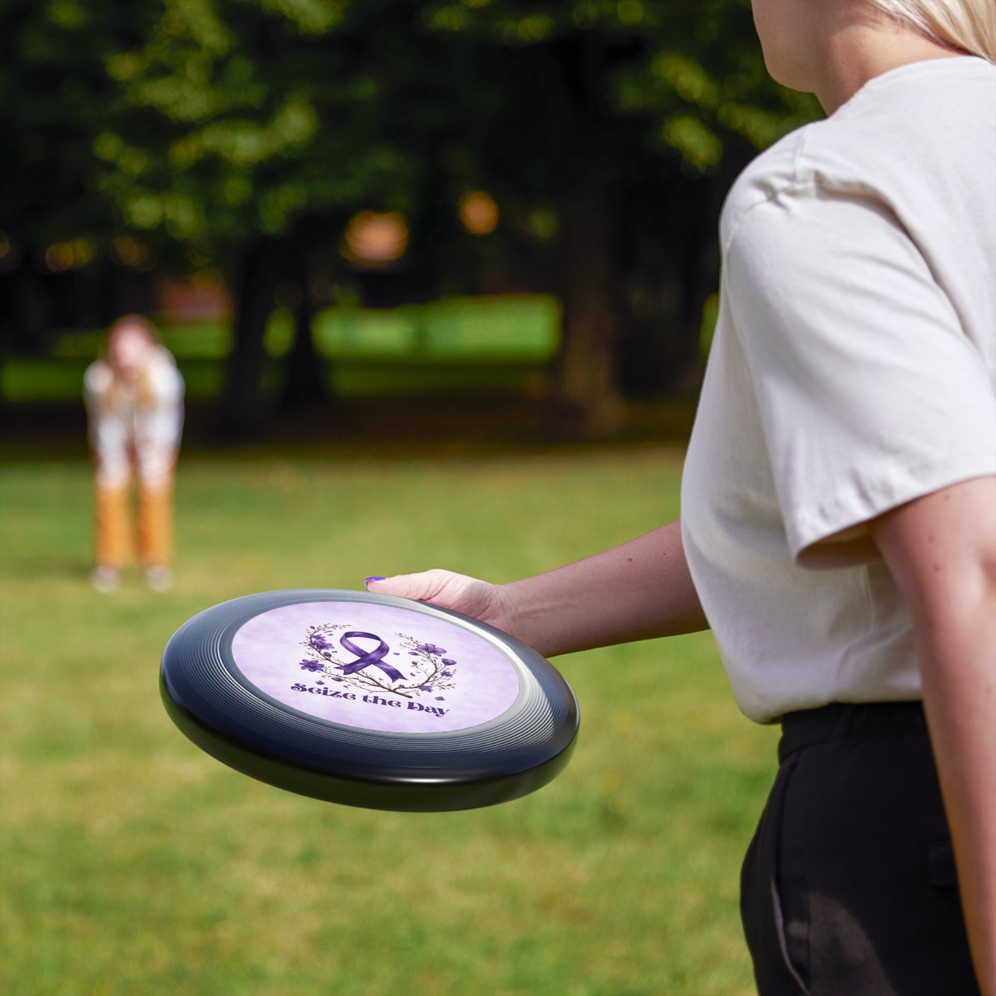 Purple Floral Epilepsy Awareness Flying Disc