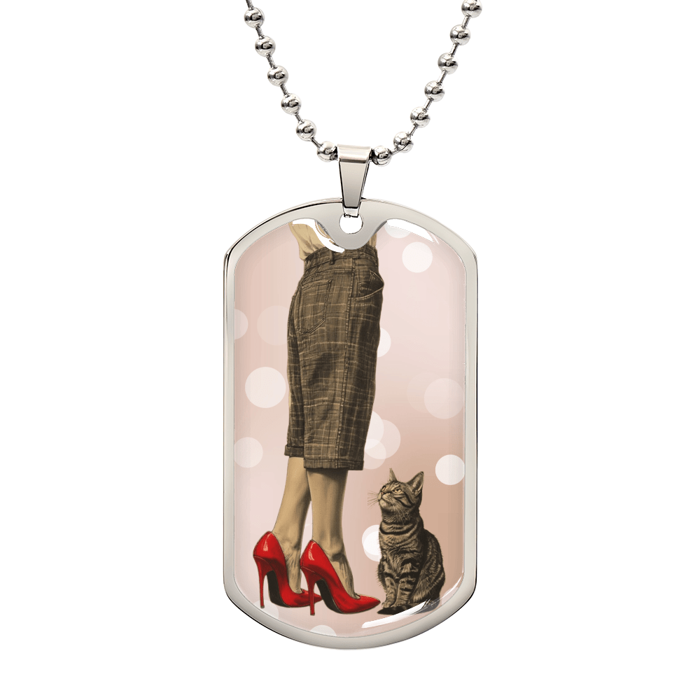 Red Shoe Cat Lady Necklace