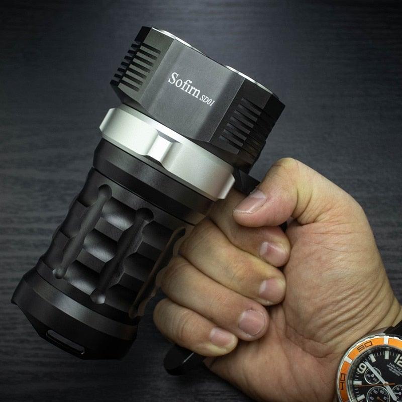 Super Bright High Lumen Underwater and Powerful Waterproof LED Torchlight with Magnetic Control Switch Diving Light Dive Flashlight For Camping Hiking Running Jogging Diving Household Use