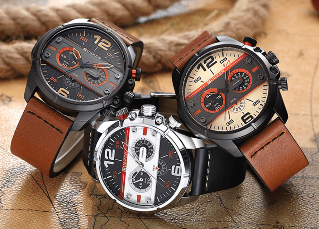 Men's Waterproof Retro Style Watch With Excellent Background, Chronometers Large Numbers Perfect Gift