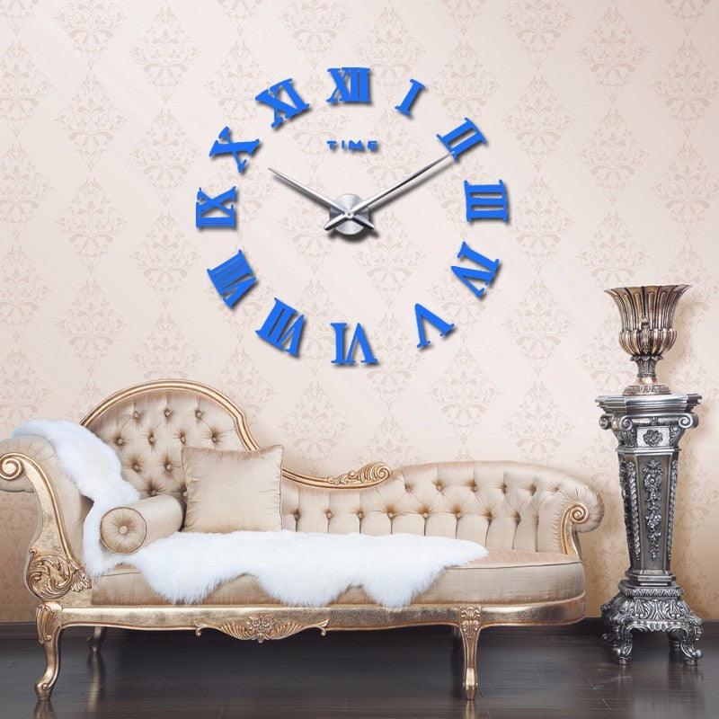 Wall Clock Promotion New Home Decor Large Roman Mirror 3D Wall Clock Mirror Surface Decorative Clock Large Wall Sticker Clock for Living Room Bedroom Office Home Decorations Fashion Modern Quartz Clocks Living Room Sticker Watch