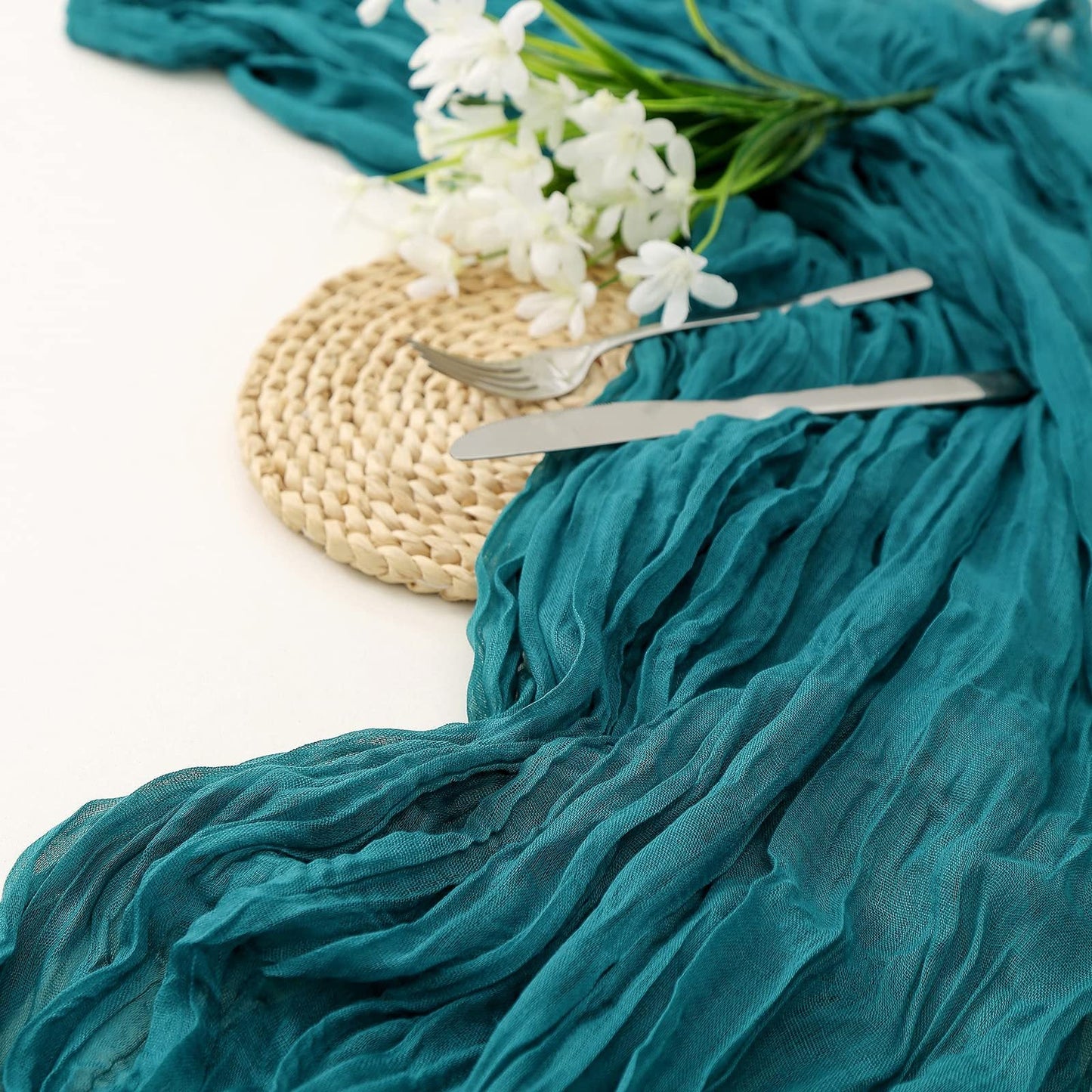 Balinese Crinkle Table Flag Boho Twist Tablecloth