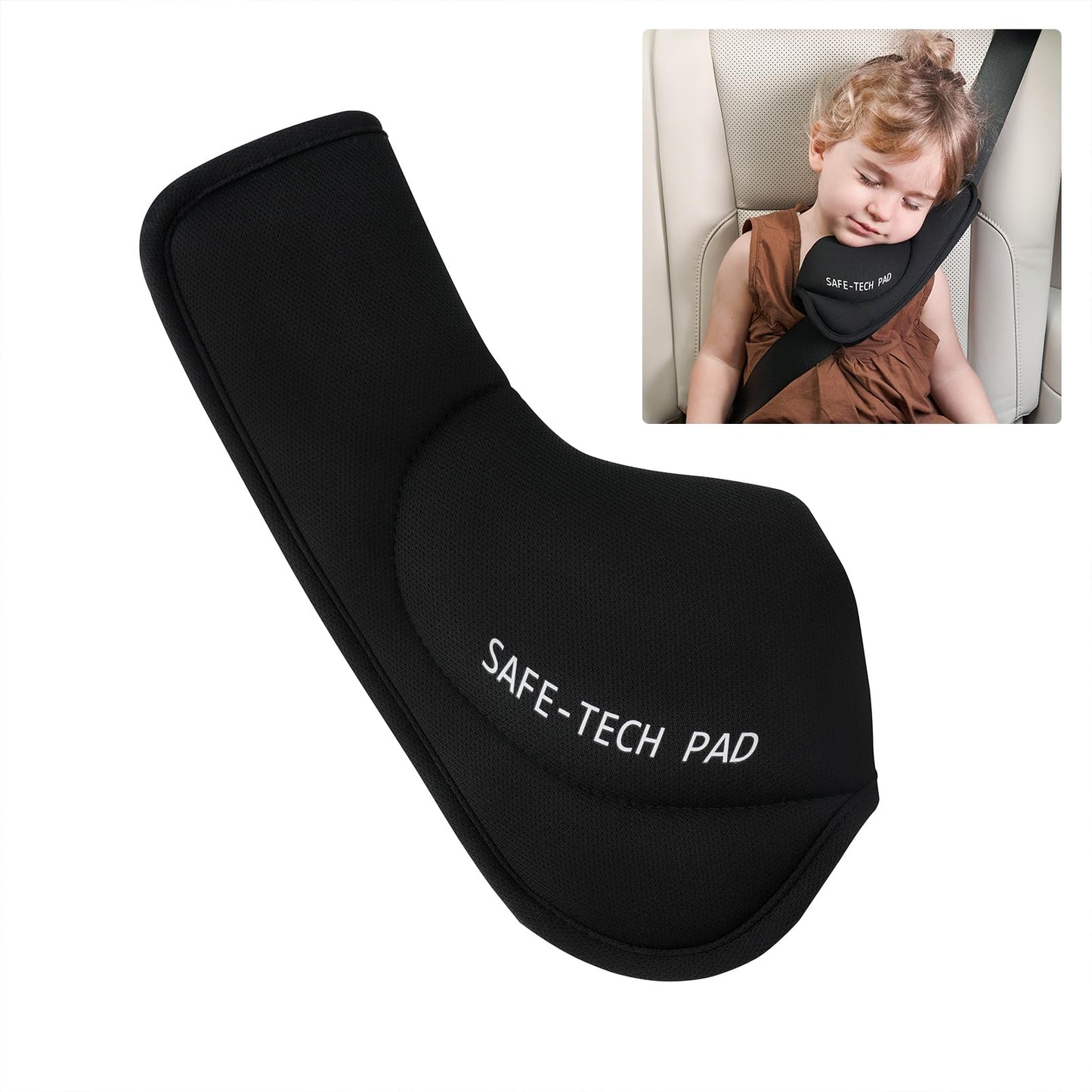 Innokids Seatbelt Shoulder Pad Auto Seat Belt Pad Universal Fit Seatbelt Cover for Car Truck SUV Airplane (Black)