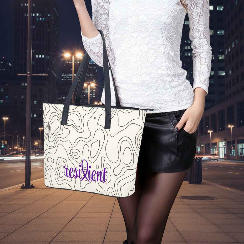 Resilient Minimalist Tote Bag – Epilepsy Awareness | Cross-Grain Leather Everyday Carry