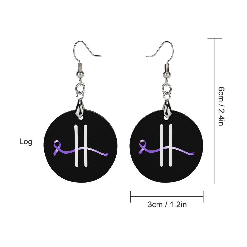Pause & Purple Epilepsy Awareness Earrings