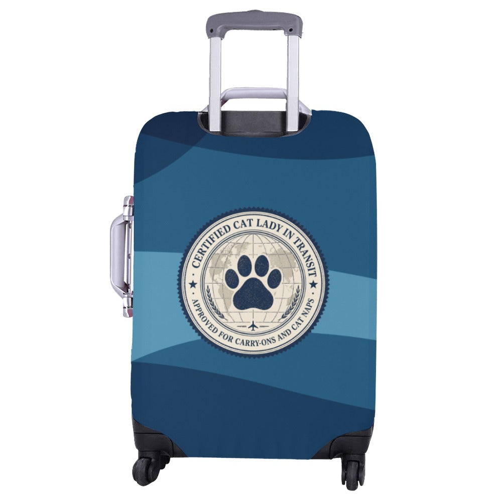 Certified Cat Lady in Transit – Checked Luggage Cover (26"–28") (Large Size)