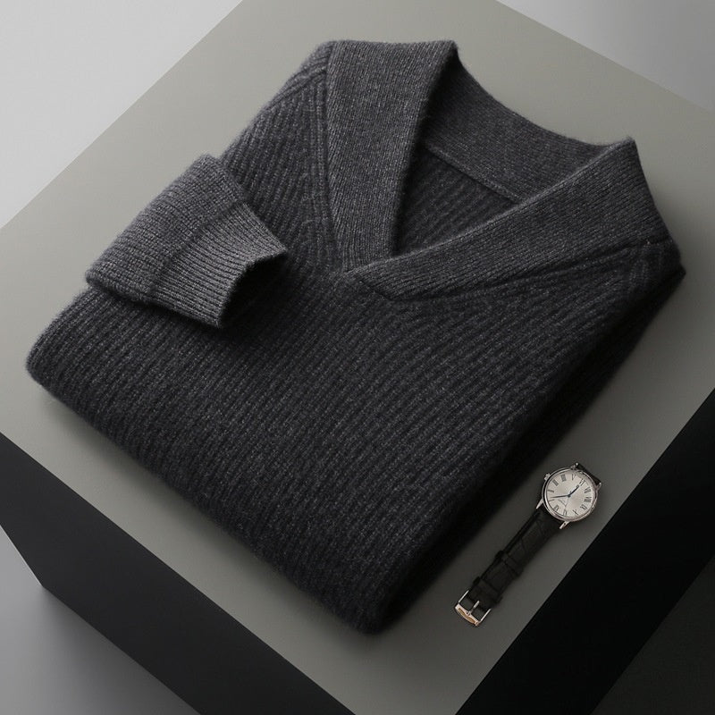 Men's Knitted Bottoming Shirt Pullover Long Sleeve Sweater Loose Casual